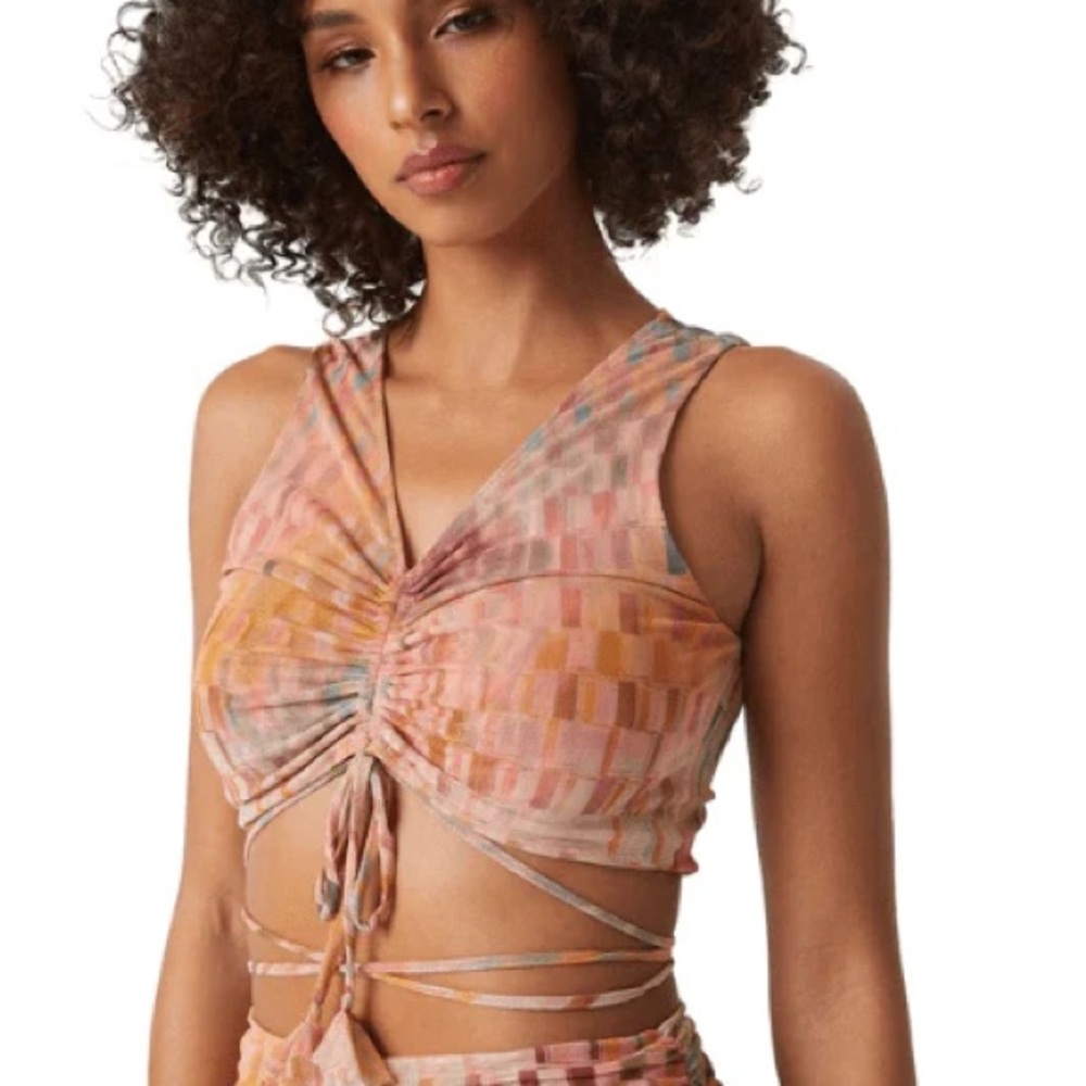 Misa Los Angeles Froma Crop Top in Disco Matrix
